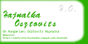 hajnalka osztovits business card
